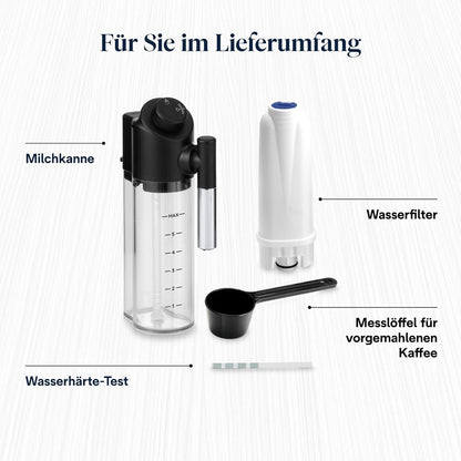 De'Longhi Magnifica Evo Next - Perfetto Fully Automatic Coffee Machine with LatteCrema Milk Frother, 13 One-Touch Drinks, Coffee and Cappuccino Coffee Machine, Coloured Touch Display, Titanium